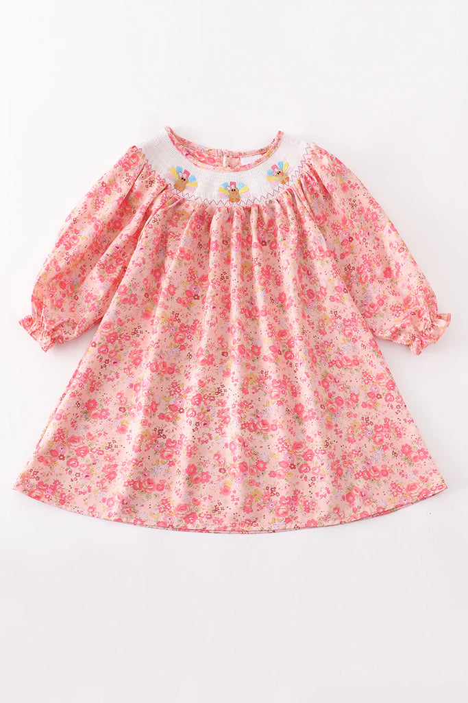 Smocked thanksgiving turkey dress