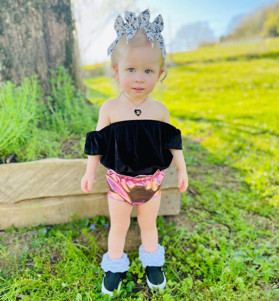 Black Velvet off shoulder top