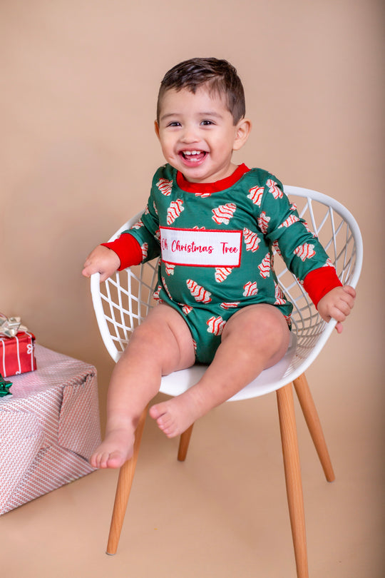 Christmas cakes smocked romper