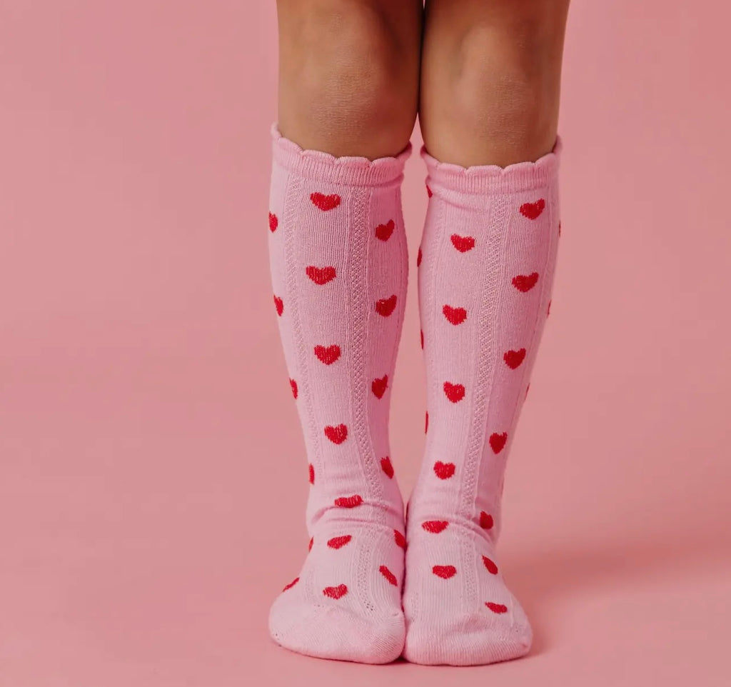 True love scalloped knee high socks