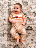 Thanksgiving french knot romper