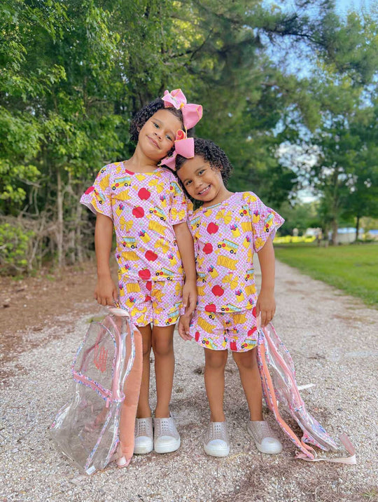 School bus ruffle top set