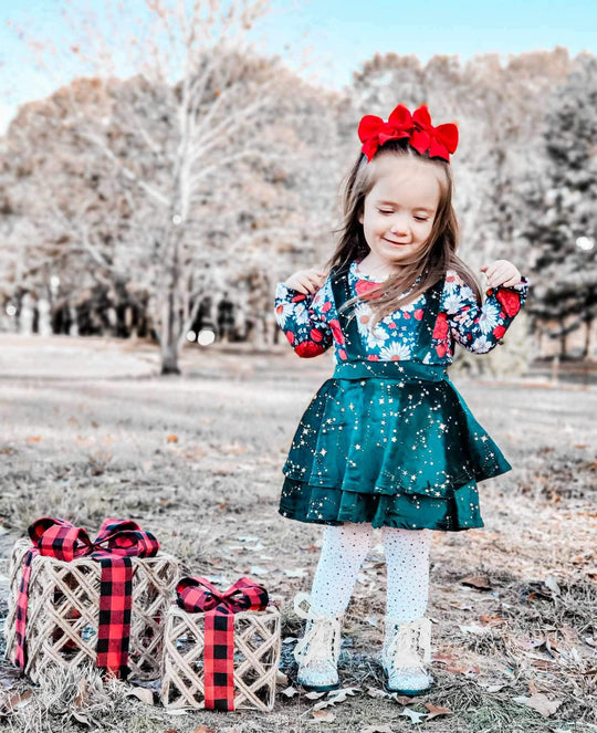 Velvet Gold Star Suspender skirt