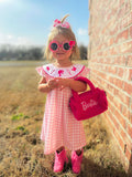 Pink girls embroidery dress