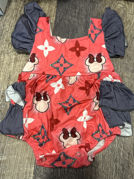 Pink ruffle romper