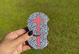 Car coaster set - pink cross