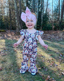 Leopard rainbow flutter romper