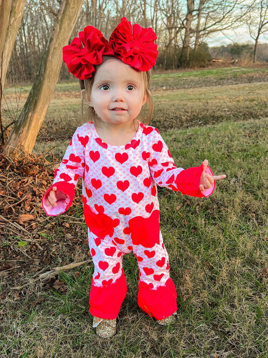 Clover Cottage Heart Pocket Romper