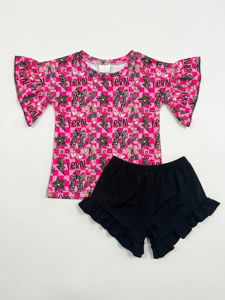 Feral checkered ruffle set