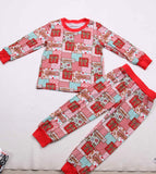 Patchwork Christmas Bows Bamboo 2 Pc set