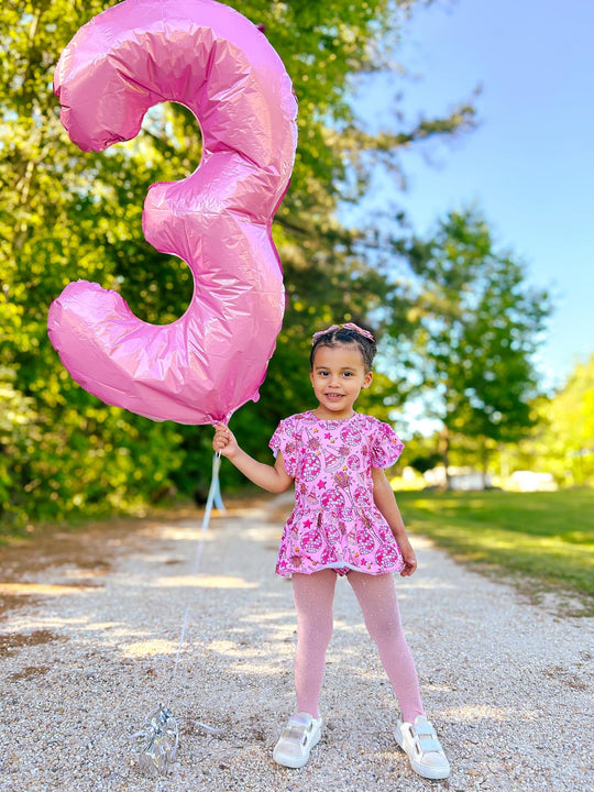 Disco birthday skirted romper