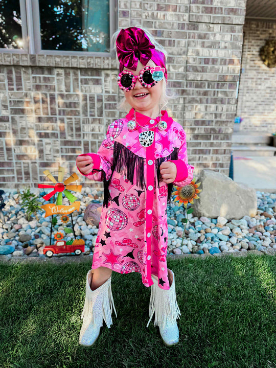 Disco cowgirl fringe dress