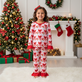 Red Santa Bows pj set