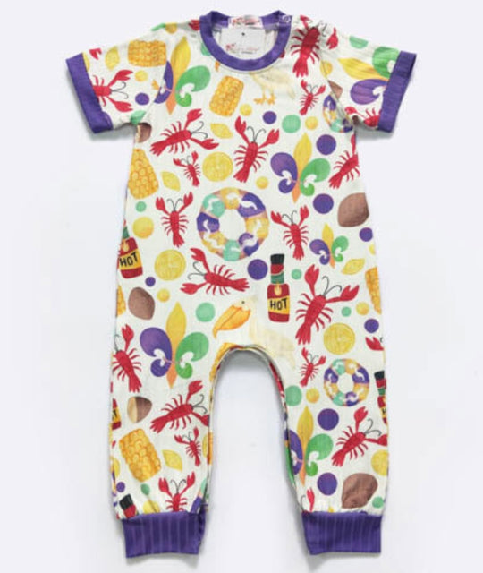 Clover Cottage king cake romper