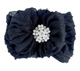 Pearl Ruffled Headband- black