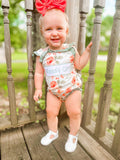 Coral floral Mamas girl romper