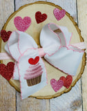 Cupcake moonstitch bow headband