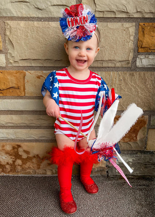 Ribbed flutter stripe USA leo