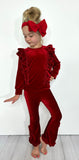 Velvet Ruffle set - Red