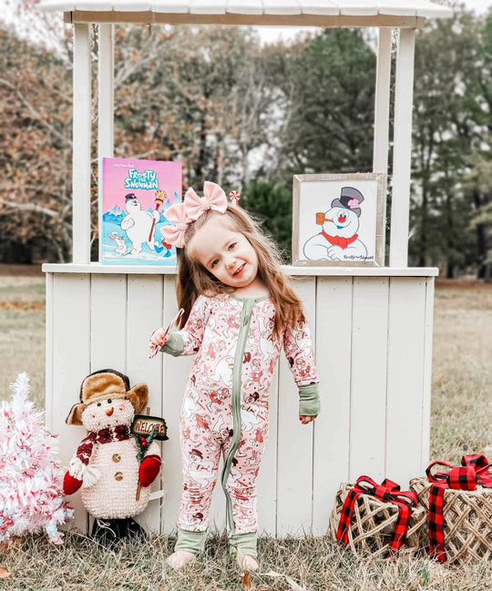 Snowman bamboo zip sleeper 220 GSM