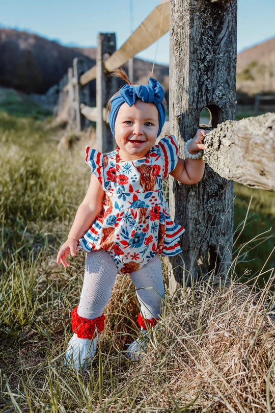 Highland july 4th romper
