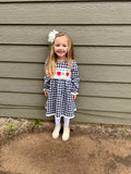 Plaid hearts Smocked dress