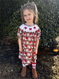 Smocked leopard baseball Dress