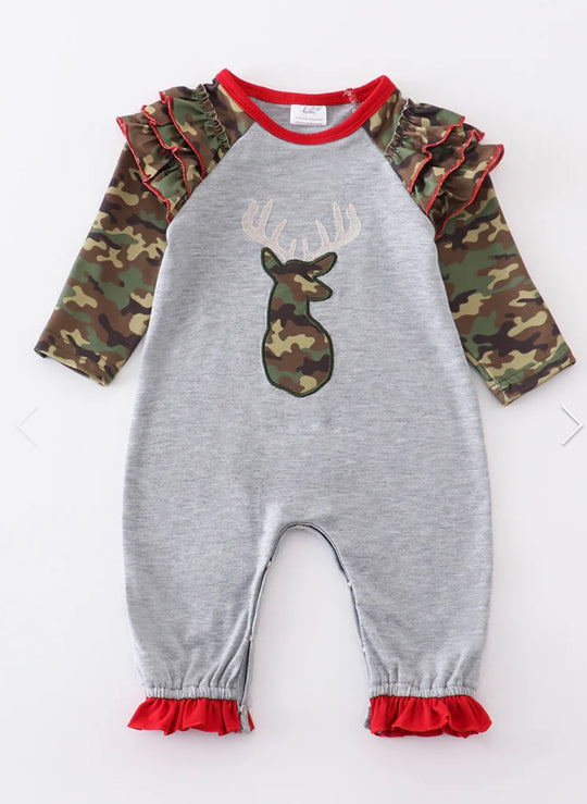 Camo deer romper