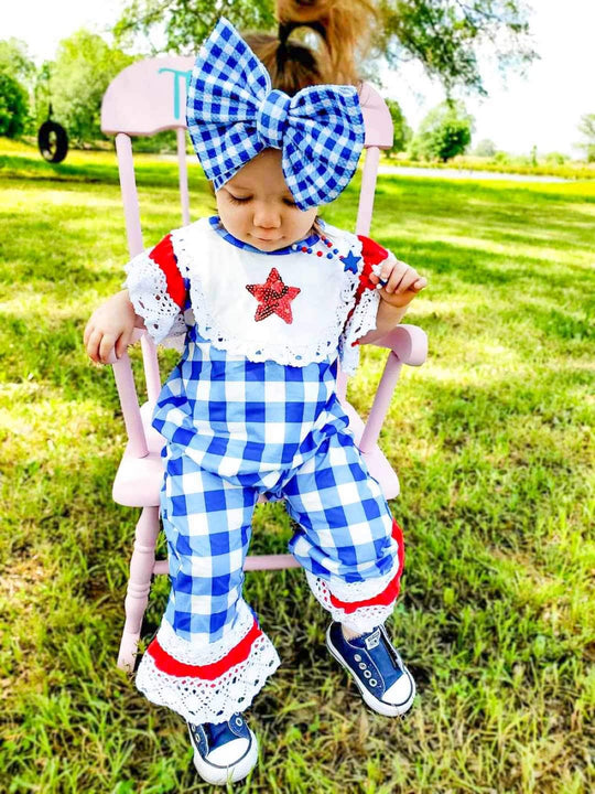 Red White and Blue Star Romper