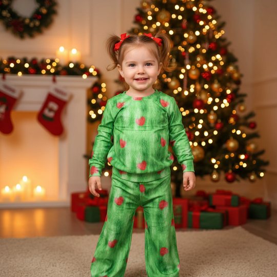 Green and red heart lounge set