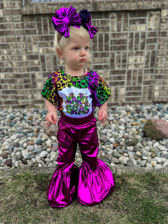 Purple metallic Bell pants