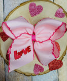 Love moonstitch bow clip