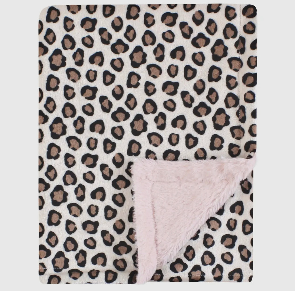Hudson baby leopard plush blanket 30x40