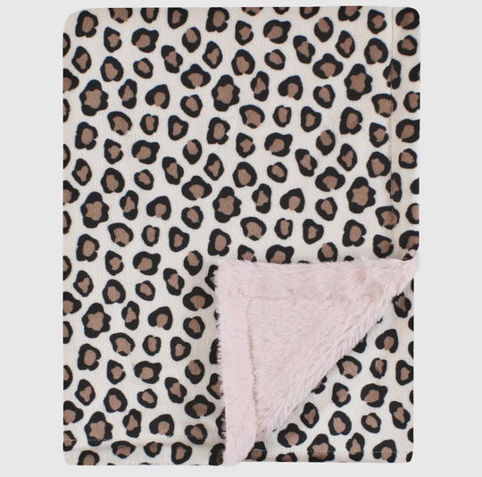 Hudson baby leopard plush blanket 30x40