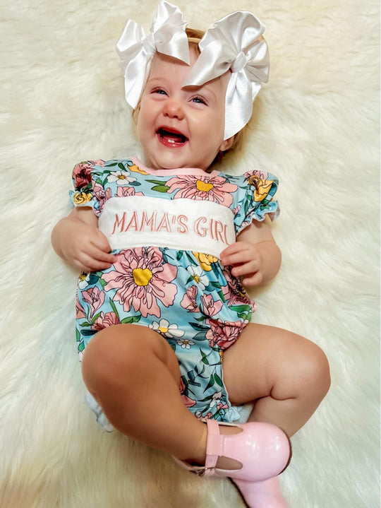 Pink floral Mama’s girl romper