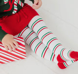 Christmas stripe ribbed tights