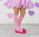 Blossom scalloped knee high socks