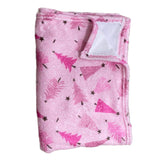 Pink trees plush 27x39in blanket