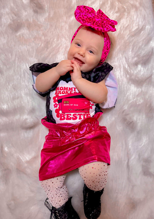 Metallic cinched skirt - dark pink