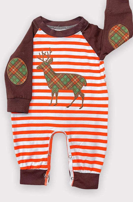Orange deer romper