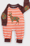 Orange deer romper