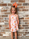 Orange floral athletic dress