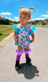 Vip ruffle romper- monsters