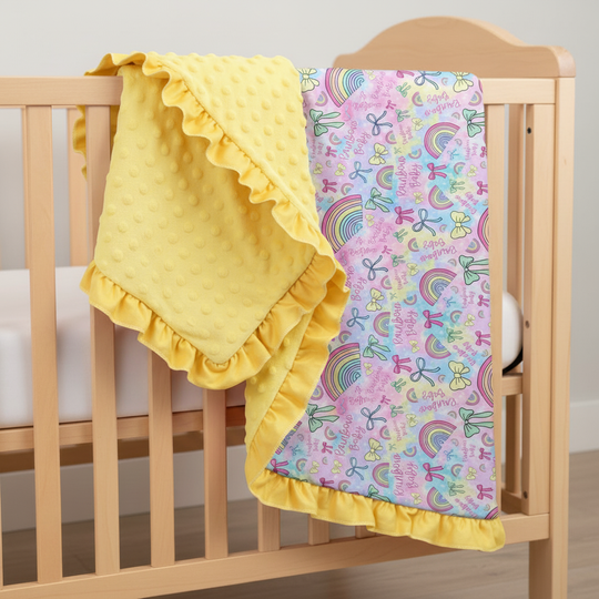Rainbow baby minky 32x32in