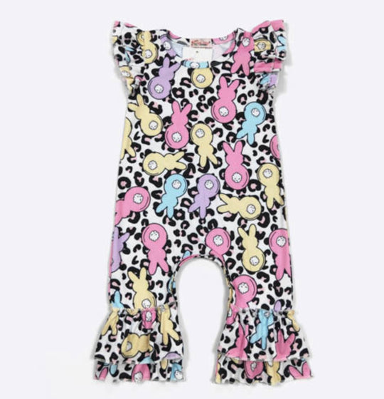 Clover Cottage leopard peeps romper