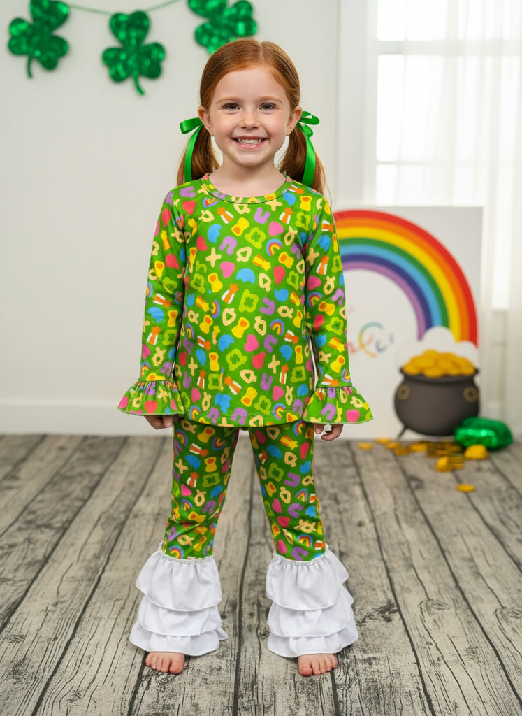 Lucky charm two piece ruffle set