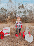 Checkered Santa ruffle romper