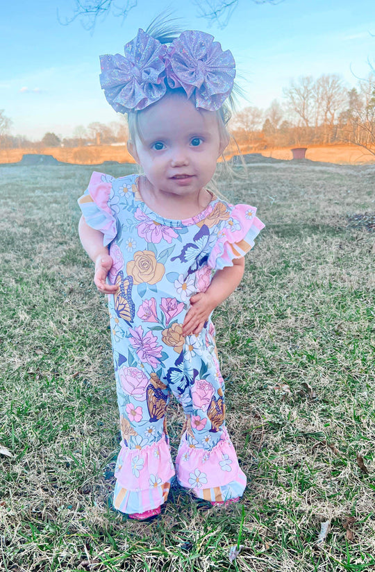 Clover Cottage aqua tier Daisy romper