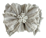 Pearl Ruffled Headband- champagne