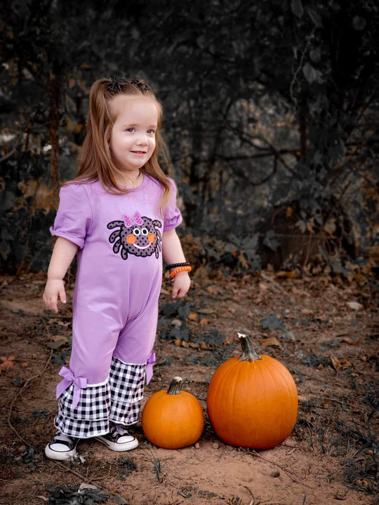 Purple spider romper